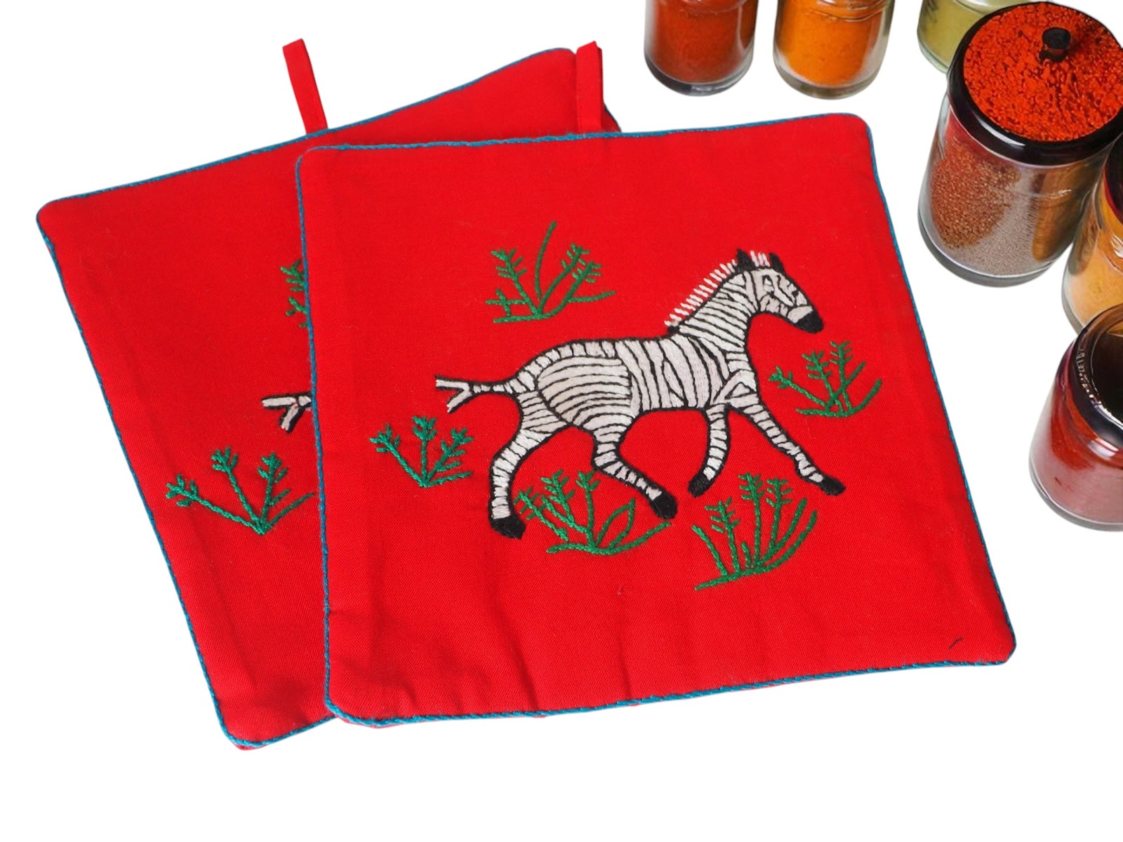 Zebra Potholders