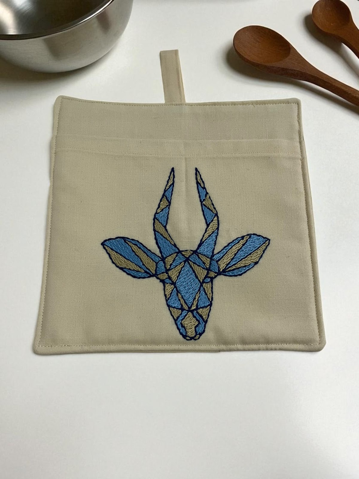 Buck on Beige Potholders
