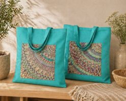Ilanga Pattern on Green Tote